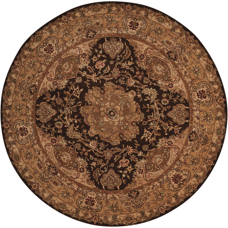 Tapis en laine touffeté à la main/chocolat en soie Bryony