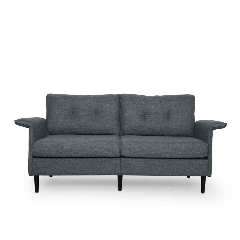 Canapé à accoudoirs roulés 78 po, Tissu gris anthracite