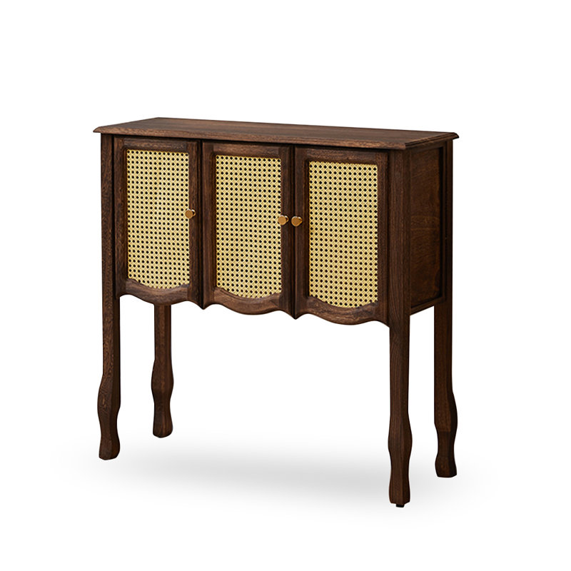 Walnut Solid Wood Rectangular Console Table, 35.43" H x 36.61" W x 12.6" D