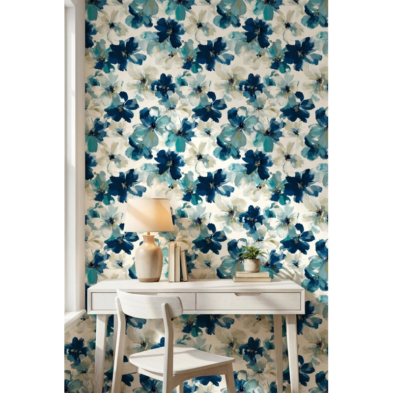 Papier peint floral abstrait, murale décorative moderne