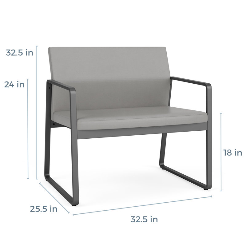 Fauteuil de bureau Gansett, Anthracite, Vinyle bleu Patriot Plus Imperial