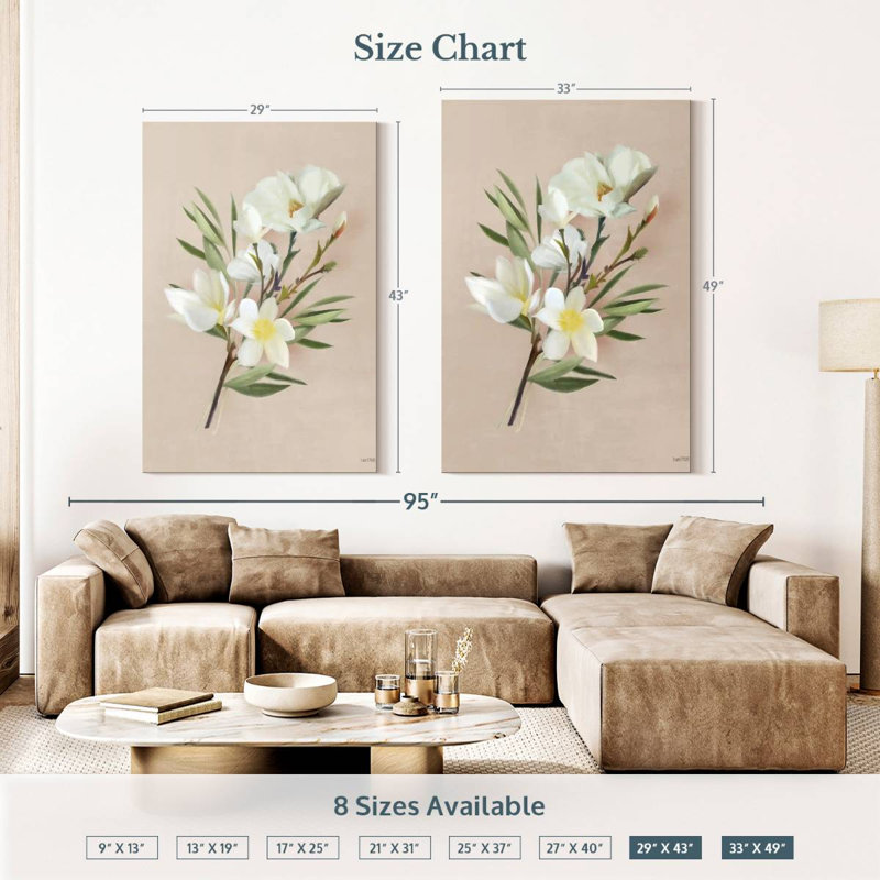 Magnolias Harnek Spring, H 48 po x l 32 po