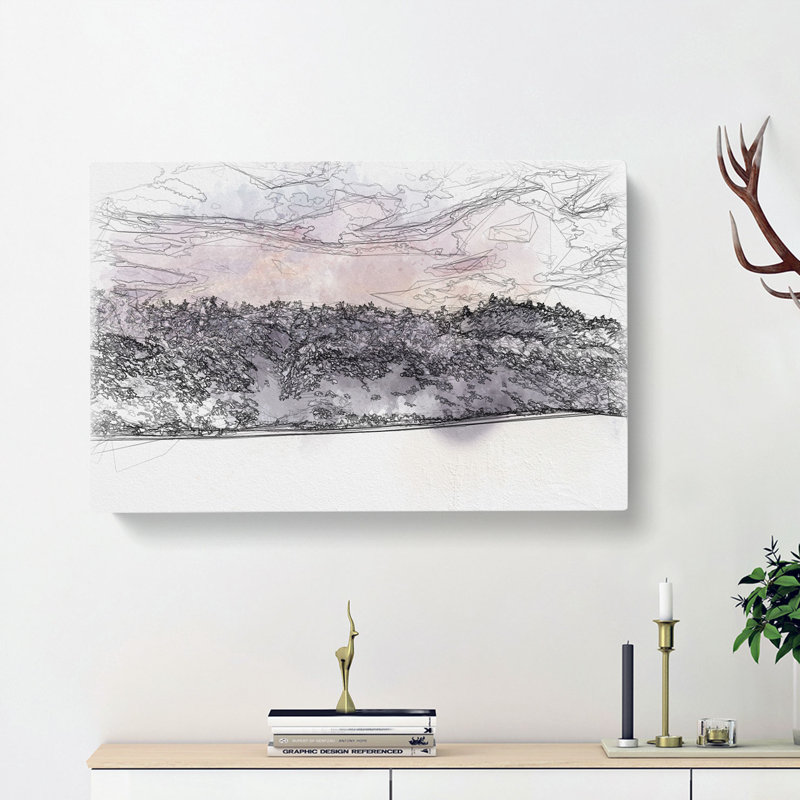 Purple Sky At Winter - Wrapped Canvas, 60cm H x 91cm W x 3cm D