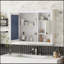 Armoire de salle de bain murale polyvalente avec plusieurs tablettes et miroir