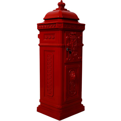 Mailboxs Mailboxes Residential The Court Large-Capacity Letter Box, Garden Floor Safety Mailbox, Outdoor Rainproof Postbox Statue ,red