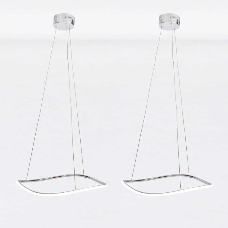 Set Of 2 Polished Chrome LED Ripple Fittings