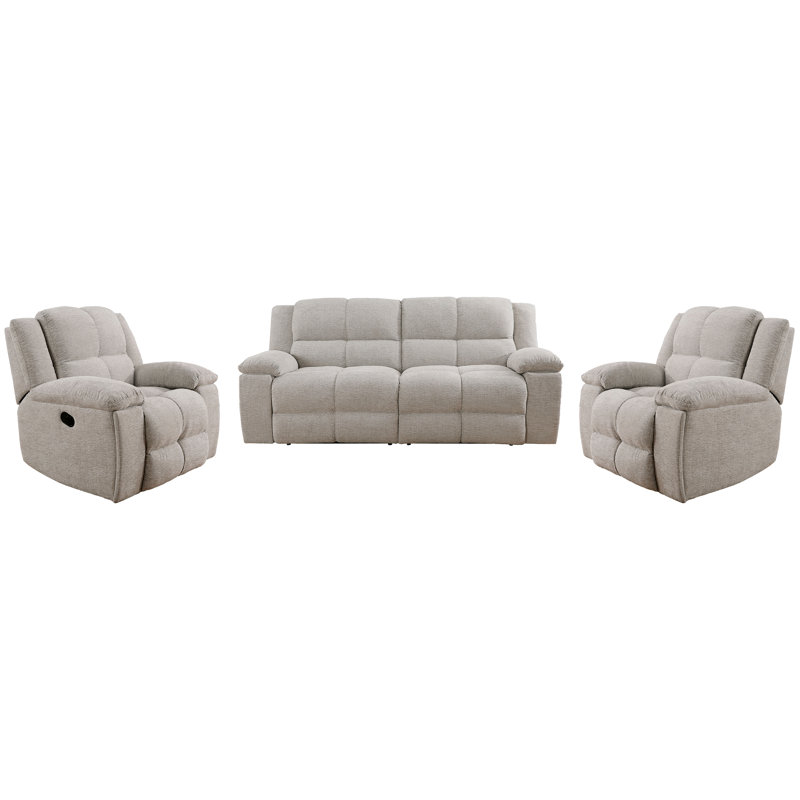 Manual Glider Reclining Sofa And Two Recliners