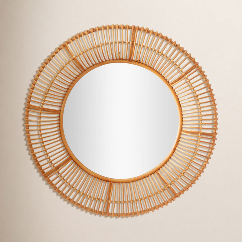 Raffaela Solid Wood Circle Wall Mirror, 39" x 39"