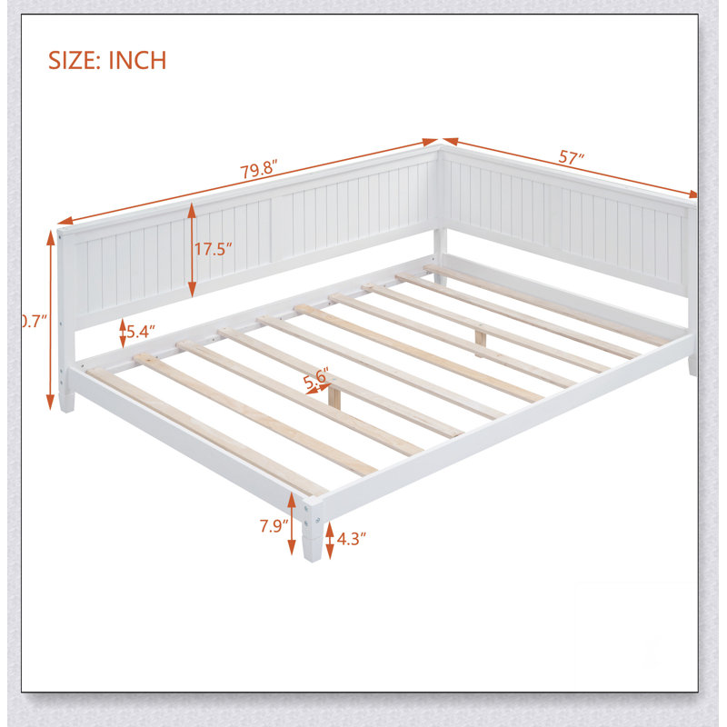 Lit de jour / canapé en bois, Complet/Double, Blanc