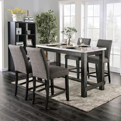 Kalb Wood 5-Piece Counter Height Dining Table Set