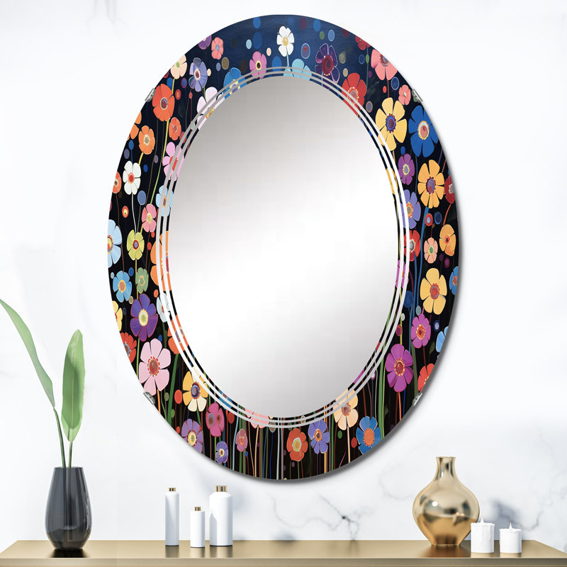 Miroir mural abstrait abstrait, 36 po x 24 po