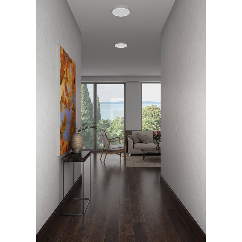 Doucette Acrylic LED Flush Mount, Satin Nickel