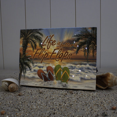 Grantville - Flip Flops 8x6 Mini Lighted Easel Back Canvas