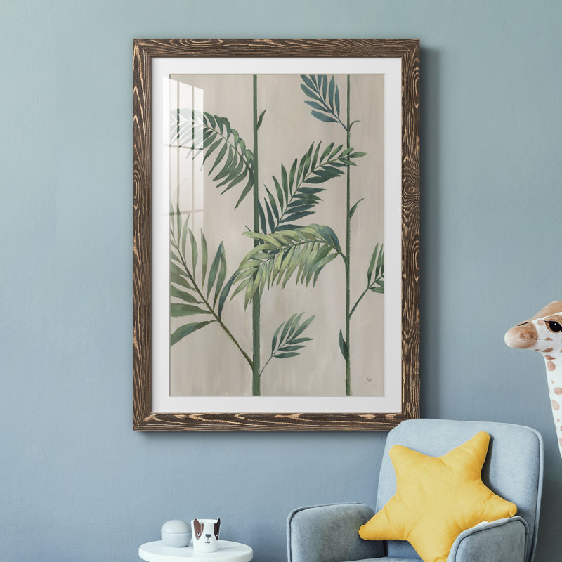 Modern Fronds II - peinture encadrée, H 37,5 po x l 27,5 po x P 1,5 po, Noyers