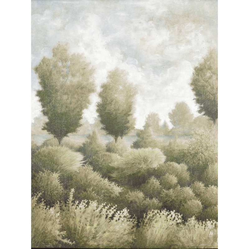 Doux paysage vert - reproduction sur toile tendue, H 16 po x l 12 po
