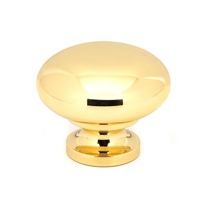 Mushroom Knob, 1.25" H x 1.5" W x 1.5" D, Polished Brass