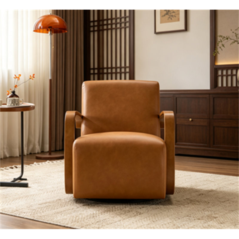 Ergonomic Swivel Accent Chair With Lumbar Support And 360-Degree Rotation For Comfortable Prolonged Seating