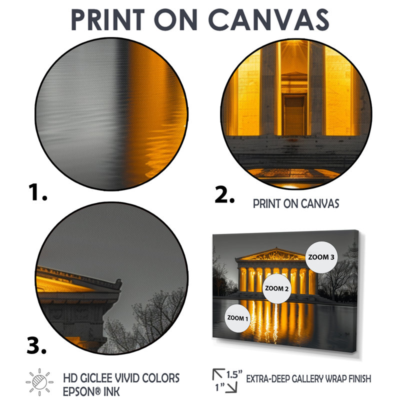 Jaune jaune gris, Lincoln, Monument commémoratif, art mural, H 28 po x l 60 po, Cadre flottant brun