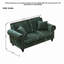 Canapé rembourré en chenille de 63 po avec accoudoirs roulés Modern 63 po pour le salon, structure et pieds en bois massif, rembourrage en mousse haute densité, tissu en velours doux, garniture cloutée incurvée, assise mi-moelleuse, s'adapte