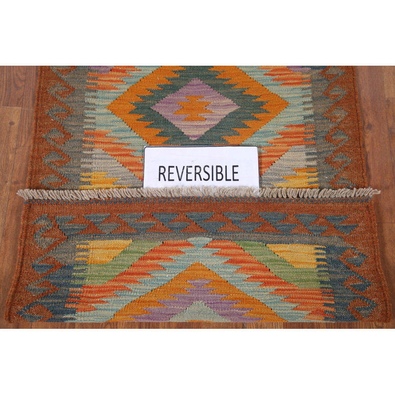 Tapis de couloir géométrique Kilim