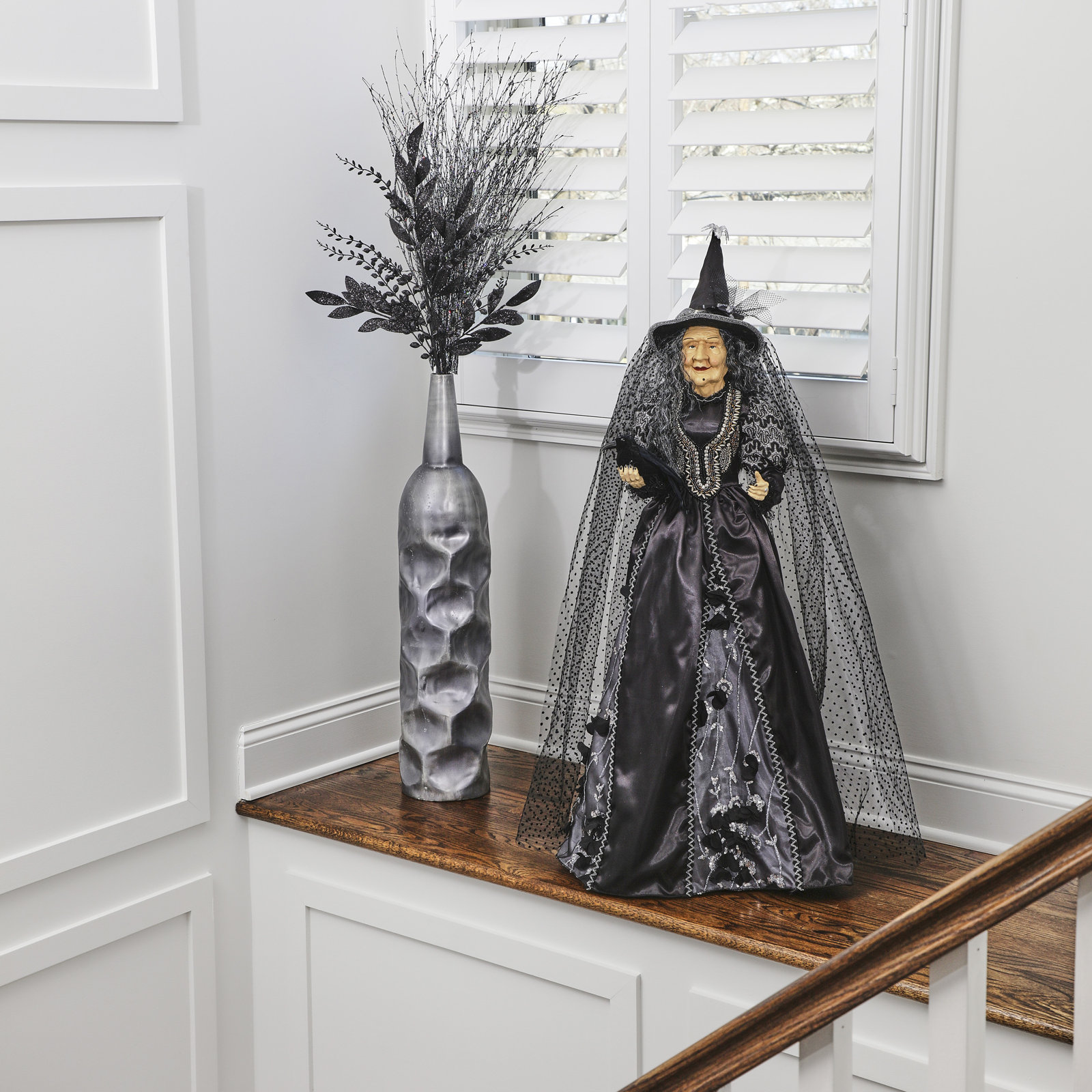 42" Standing Witch With Raven
