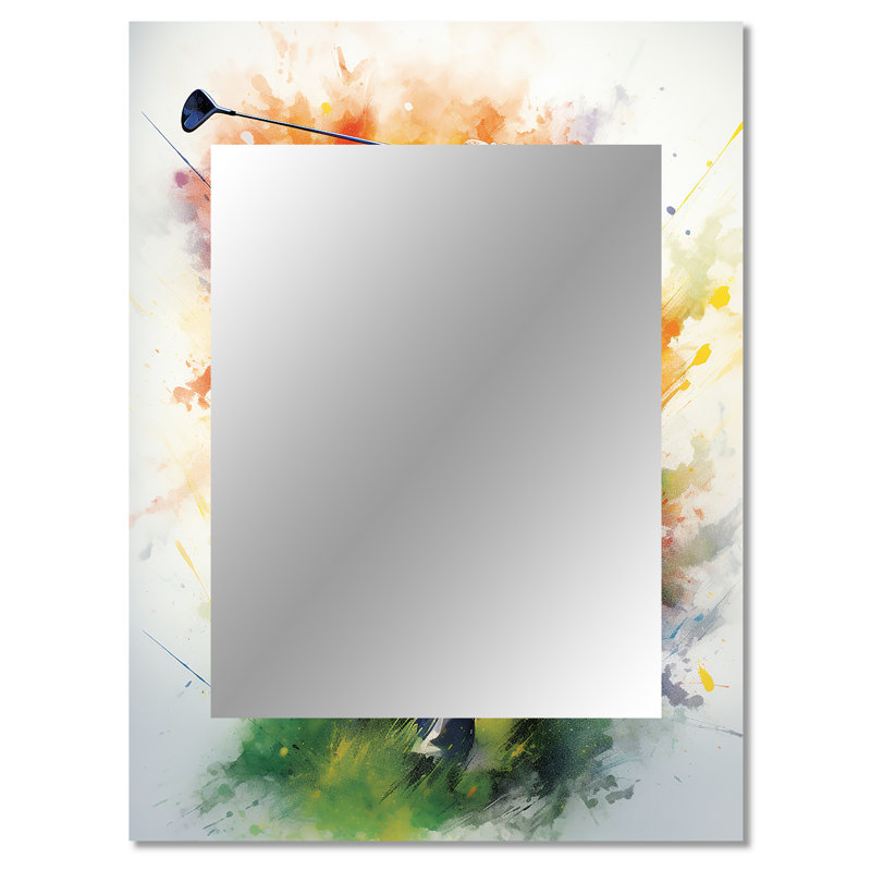 Golf Dynamic Drives I - miroir mural de golf, miroir décoratif bleu, impression d'art en métal, 40 po x 30 po