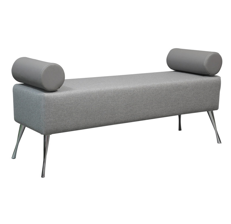Modern Upholstered Bench, Grey