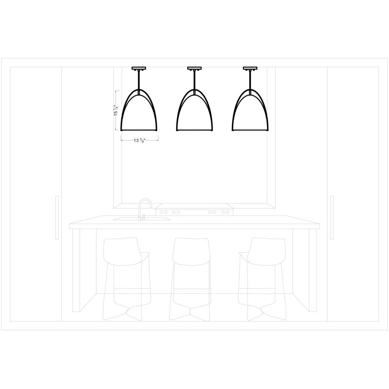 Luminaire suspendu à une lumière Norman de Visual Comfort Studio, Bronze satiné, Noir, Oui