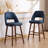 Ryden Upholstered Faux Leather Counter Stool with Wooden Legs-1451240639