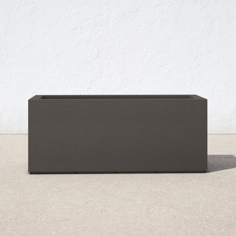 Gita Lightweight Outdoor Trough Planter Box, Slate Gray, 19" H x 46" W x 17" D