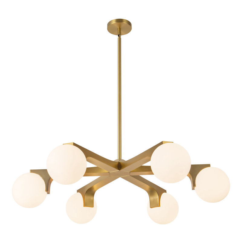 Briar 37-in Black Chandelier, Brushed Gold