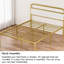 Structure de lit en métal et acier avec tête de lit tapissier pour la chambre à coucher (grand) - Doré / beige confortable en beige doré