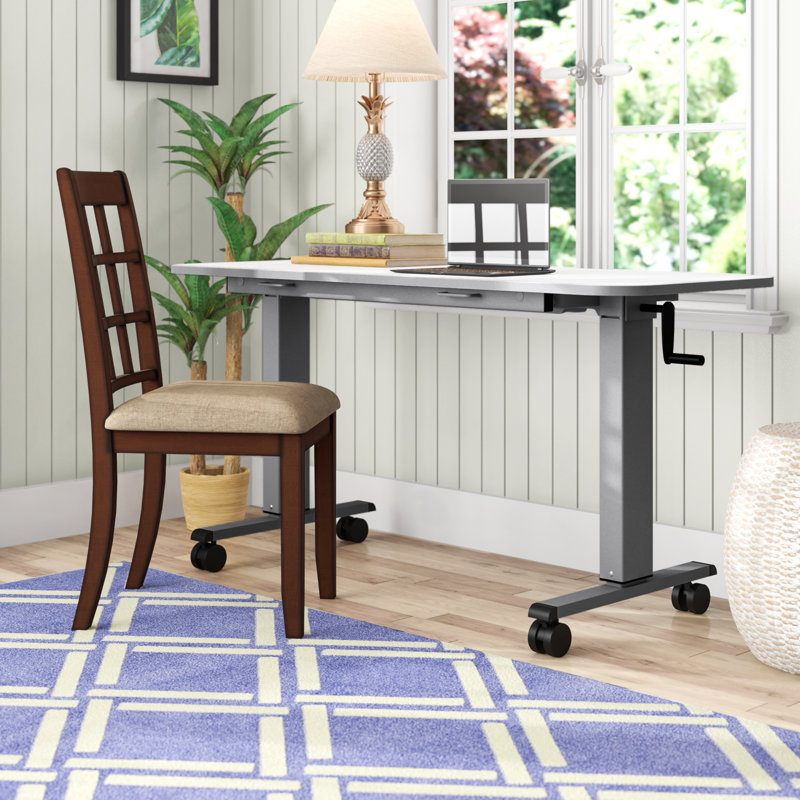 Adjustable Metal Base Standing Desk, 45.25" H x 59" W x 23.6" D