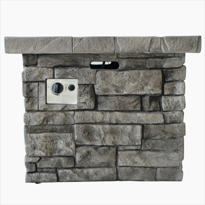 30" Outdoor Square MgO Propane Fire Pit - 40,000 BTU, Grey