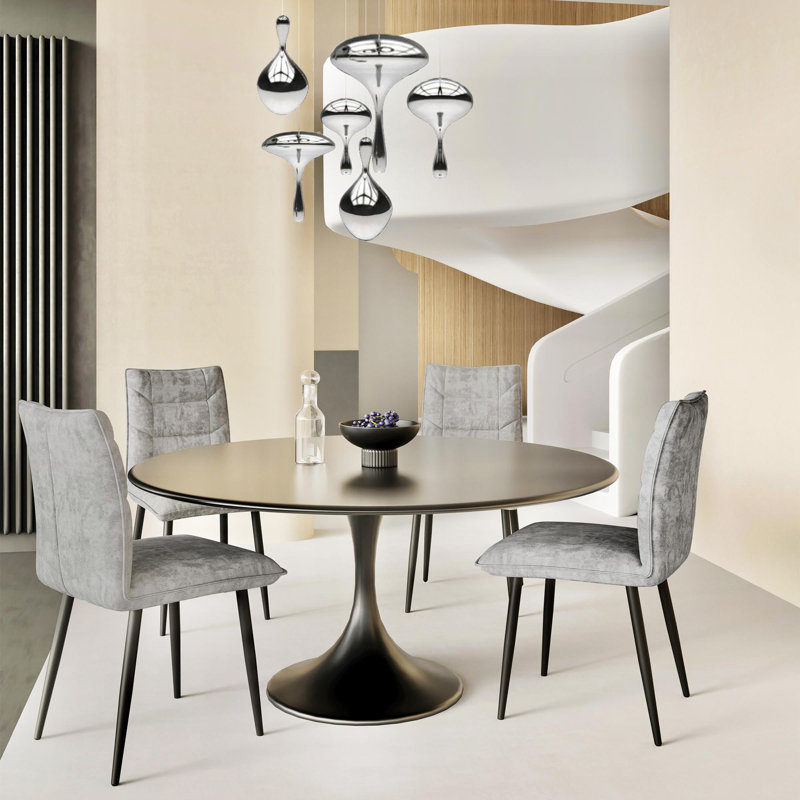 Ensemble de 2 chaises en velours Modern, Gris