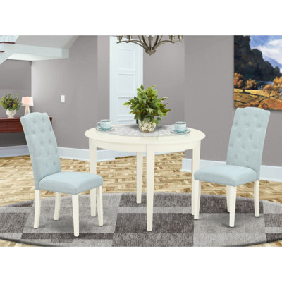 Naeem 2 - Person Rubberwood Solid Wood Dining Set