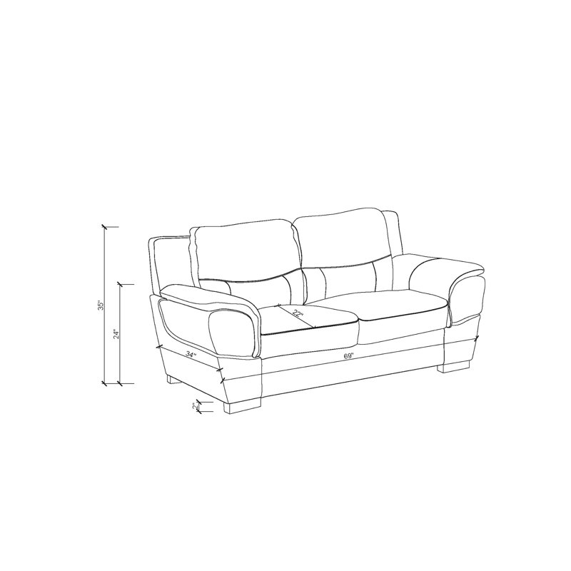Cuir véritable noir, cadre en bois franc séché au four pour une structure robuste, coussin en mousse à 3 couches, pieds en acier inoxydable, bois brésilien massif, fiabilité, structure