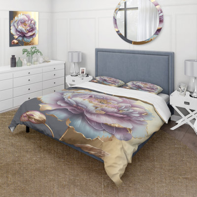 Ensemble de housse de couette en microfibre / polyester mauve simple