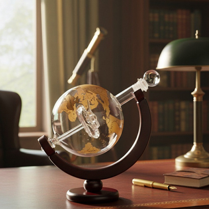 Clea Globe Tank Decanter 750ml with Gold Finish