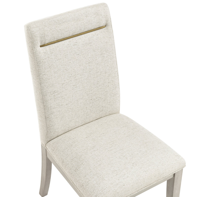 Chaise rembourrée Kameah, Lin lavé, Blanc antique