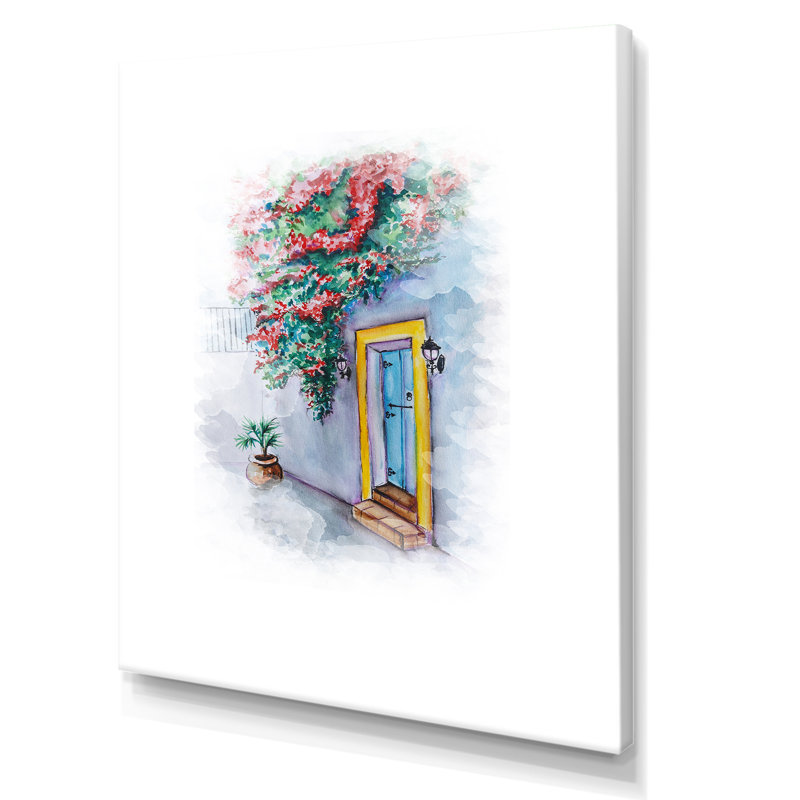 Illustration florale de porte III - Peinture, H 20 po x l 12 po x P 1 po, Toile tendue