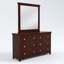 Commode double l 6 po à 6 tiroirs avec miroir Tussey-98055794