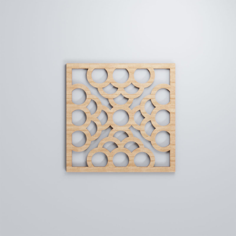 Panneaux muraux décoratifs en bois Harlingen, Aulne, H 11 3/8 po x l 11 3/8 po x P 1/4 po