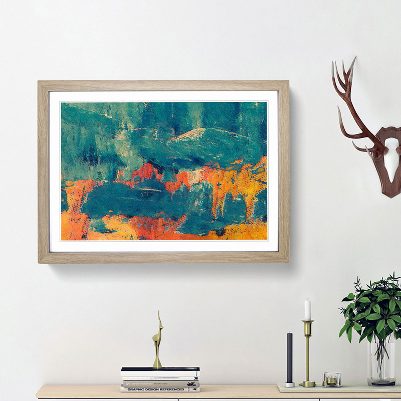 Abstract Vol.430 by S.Johnson - Framed Print, 24cm H x 33cm W x 2cm D, Oak Framed