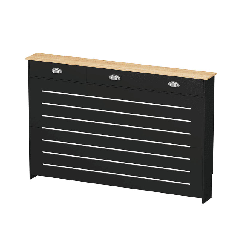 Batley Drawer Radiator Cover, 3 Drawer - 150cm W, Black