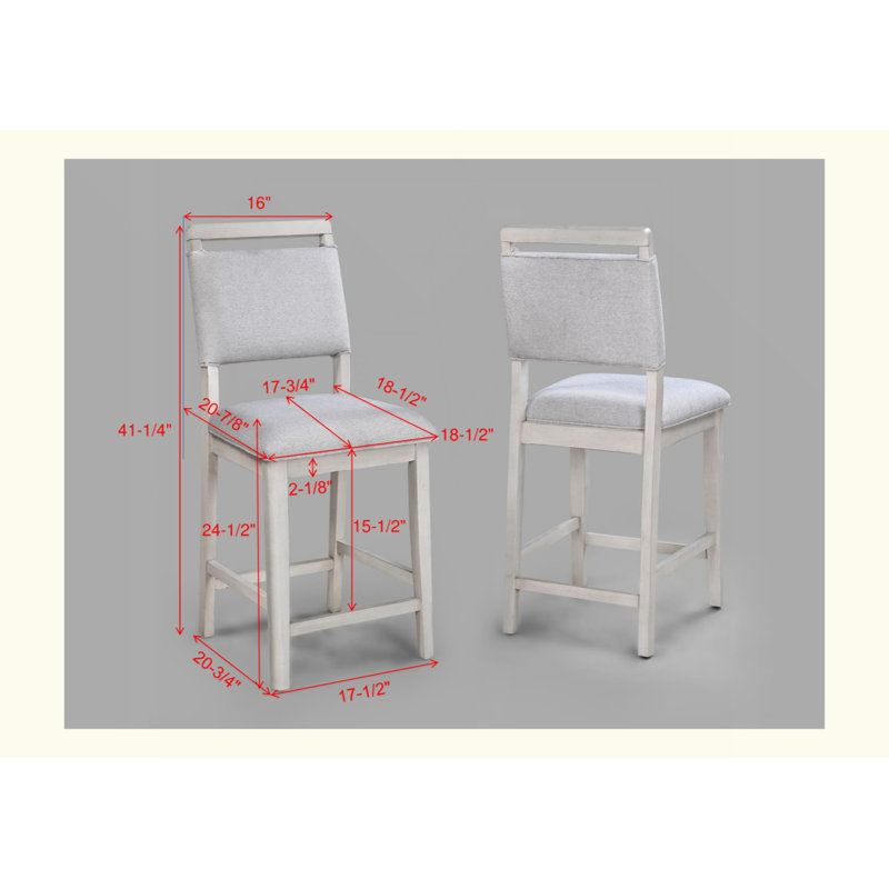 Mobilier de salle à manger en bois massif de 2 po avec revêtement gris clair et gris