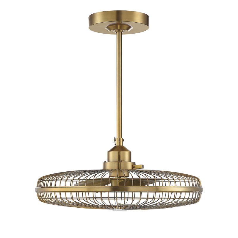 Truluck 26" LED Fandelier in Brass with Remote Control, Brass