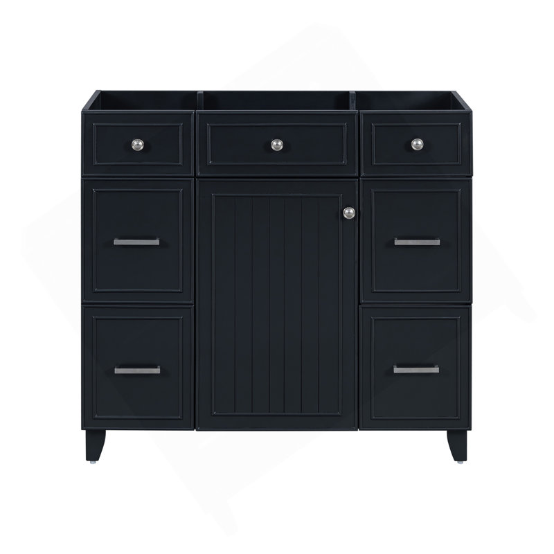 Meuble-lavabo de 36 po avec armoire noire (lavabo non inclus)
