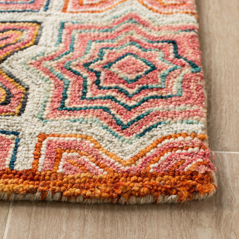 Tapis géométrique en laine touffeté à la main Deyoung, Carré 6 pi