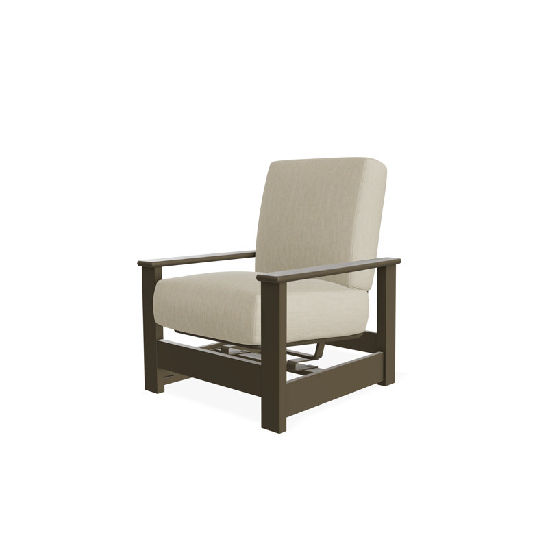 Leeward Marine Grade Polymer Deep Seating Cushion Arm Chair with Hidden Motion, Huskie, Beachwood
